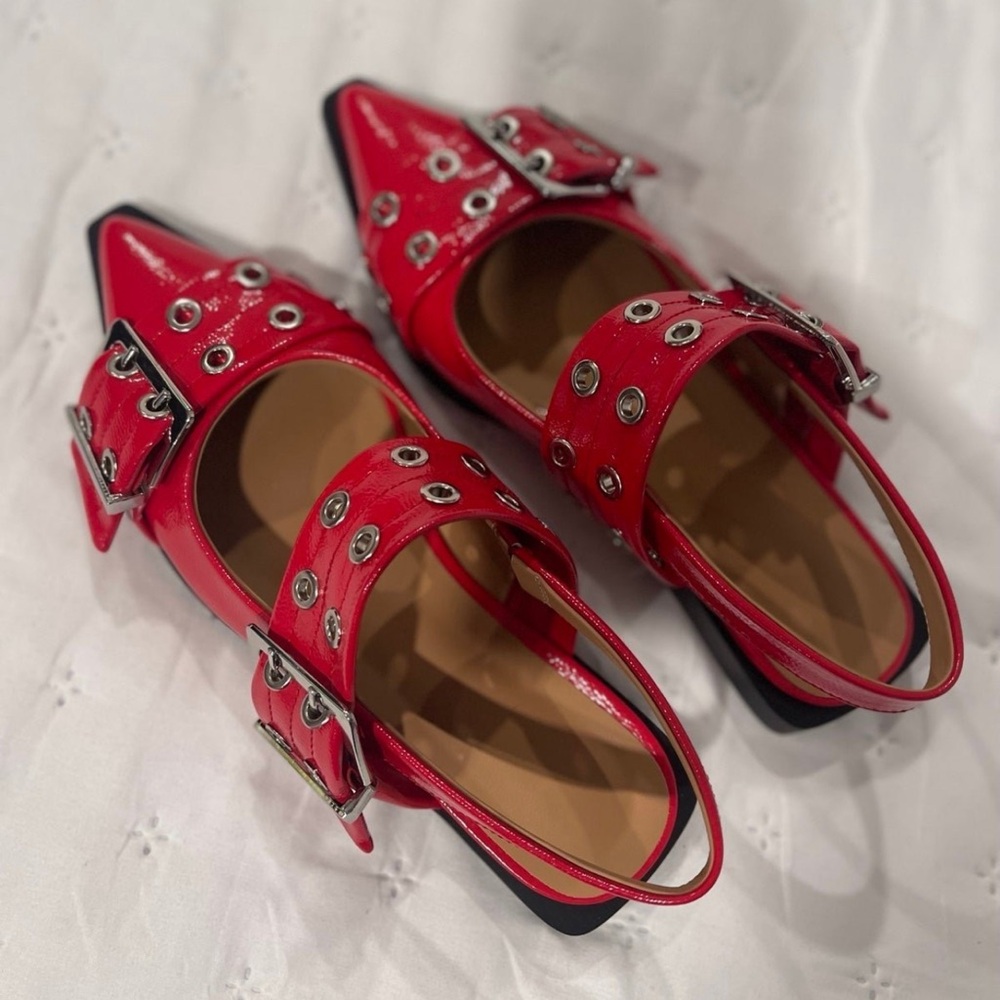 Red Buckle Flats
